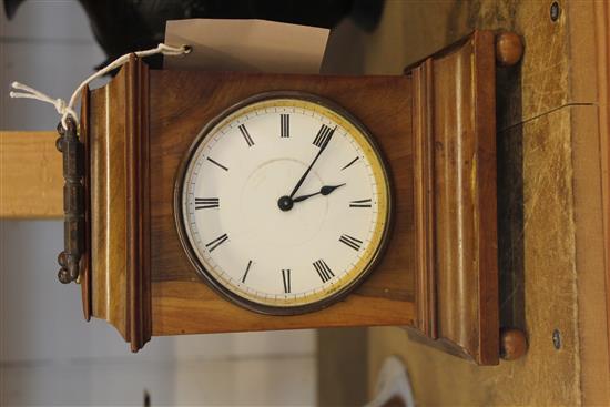 French walnut small mantel clock